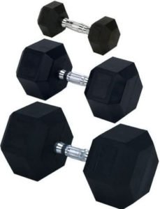 Champion Barbell Rubber Encased Solid Hex Dumbbells
