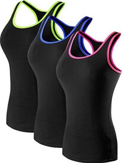 19) Neleus Women’s 3 Pack Compression Base Layer Dry Fit Tank Top