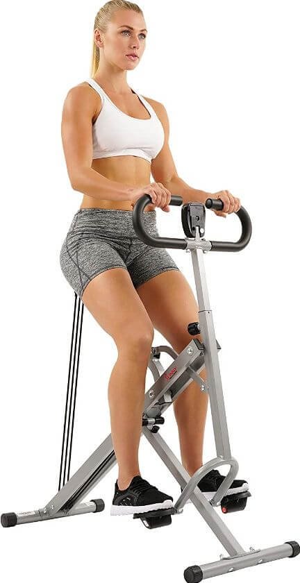 1) Sunny Health & Fitness Squat Assist Row-N-Ride Trainer