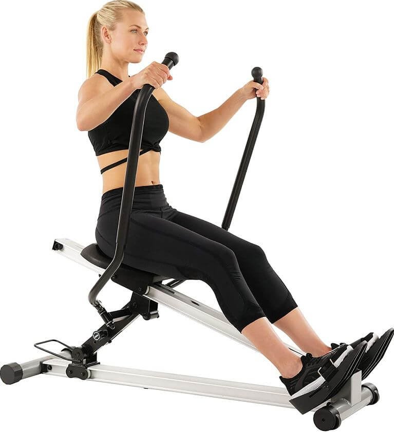 4) Sunny Health & Fitness Incline Full Motion Rowing Machine